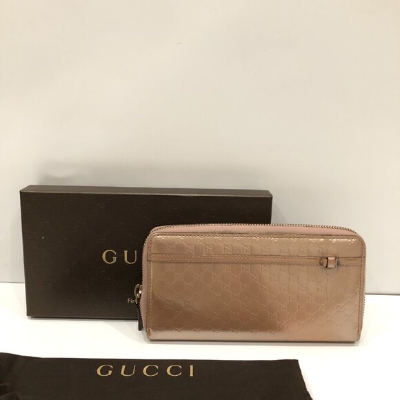 Gucci Beige Micro Guccissima Zip Around Long Wallet Sku#84596 (Gently used) - Picture 1 of 14